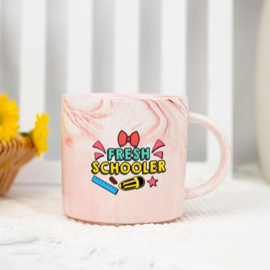 Preschool Kids Back to School Fresh Schooler Marble Mugs