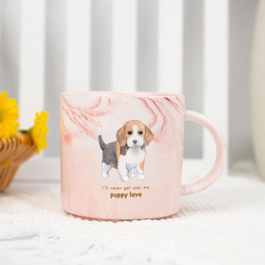 I'll Never Get over my Puppy Love. Adorable Beagle Marble Mugs