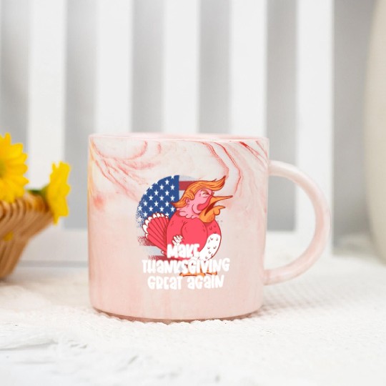 Make Thanksgiving Great Again, Funny Trump US Marble Mugs
