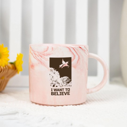 Unicorn "I Want To Believe" UAP Outfit Alien Ufo Marble Mugs