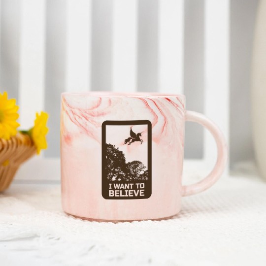 Unicorn "I Want To Believe" UAP Outfit Alien Ufo Marble Mugs