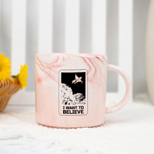 Unicorn "I Want To Believe" UAP Outfit Alien Ufo Marble Mugs