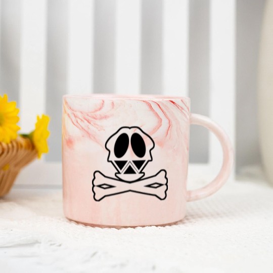 Silly Crossbones Marble Mugs