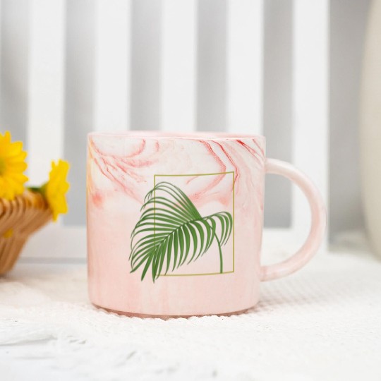 Tropical Leaves Marble Mugs