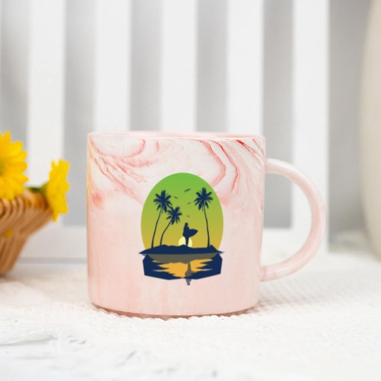 I Love My Wife And Surfing - Summer Vibes Marble Mugs