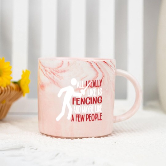 Really Like Fencing And A Few People Marble Mugs