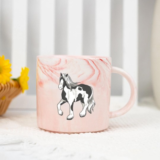 Irish Tinker Horse Marble Mugs