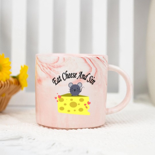 Eat cheese and sin, Best Street art! Classic Marble Mugs