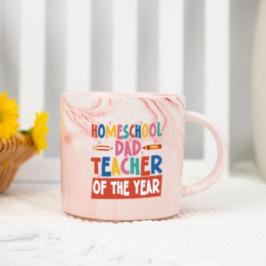 Homeschool Dad Teacher Of The Year Homeschooling Marble Mugs