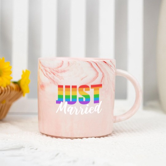 Just Married LGBTQ LGBTQ Gift Marble Mugs