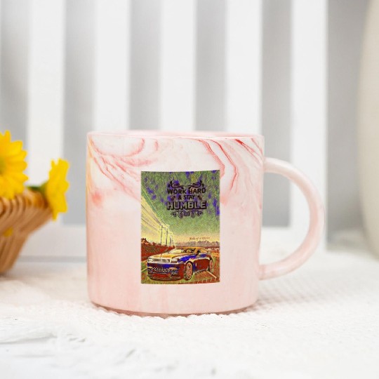 Colorful Funky Art- Car Sketch Marble Mugs