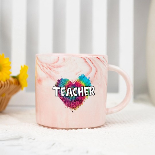 Teacher, Heart Marble Mugs