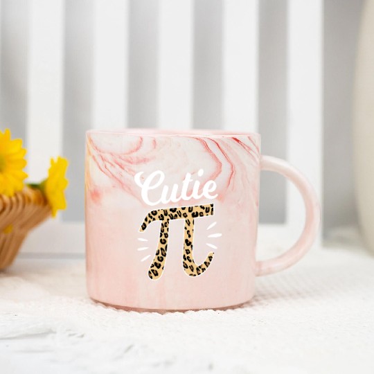Cutie Pi Day 3 14 Leopard Print Math Teacher Marble Mugs