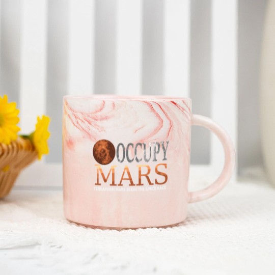 Occupy Mars Terraforming Space Race Marble Mugs