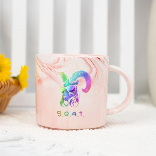 The GOAT Cool and Funny Music Animal with Marble Mugs