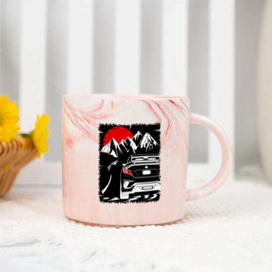 Driving at Sunset Marble Mugs