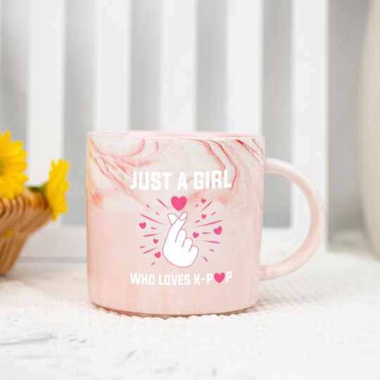 Just A Girl Who Loves k-pop, korean pop music Marble Mugs