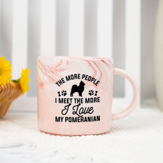 I Love My Pomeranian Marble Mugs