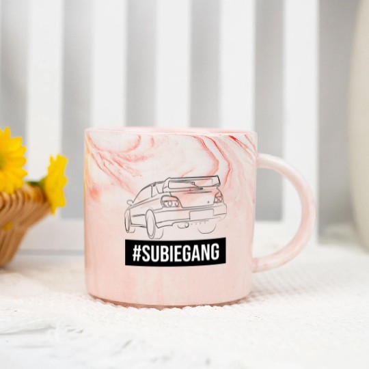 Subie Gang Impreza jdm lover classic japanese car Marble Mugs