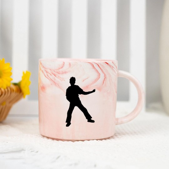 air guitar playing funny Marble Mugs