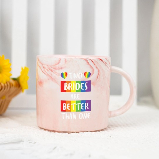 LBGT Flag Gay Pride Human Two Brides better than Marble Mugs