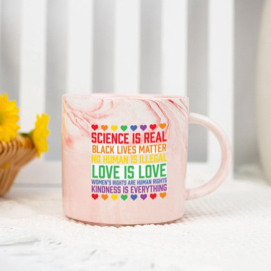 LBGT Flag Gay Pride Human Science is Real Marble Mugs