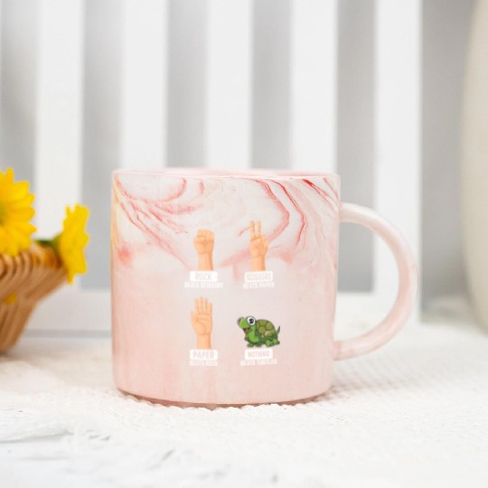 Rock Paper Scissors Nothing Beats Turtles Funny Tu Marble Mugs
