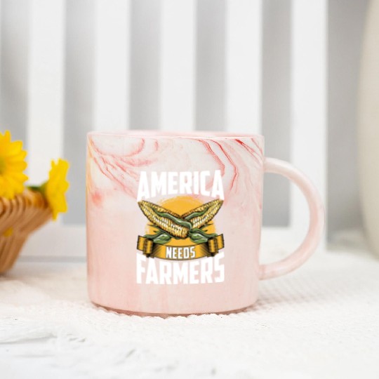 America Needs Farmers Funny Corn Farming Marble Mugs