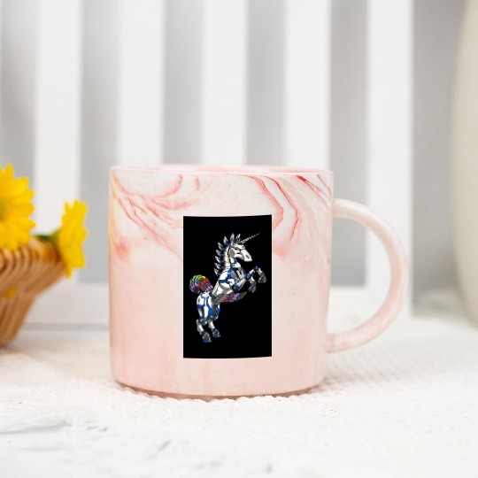 Unicorn Robot Marble Mugs
