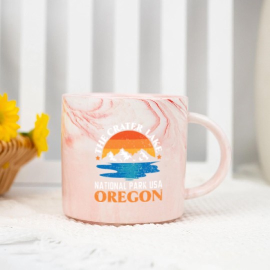 The Crater Lake National Park USA Oregon America Marble Mugs