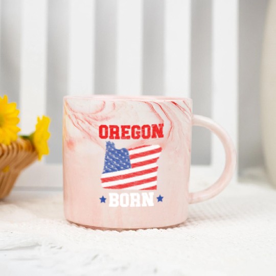 Oregon Born USA America Oregonians Travel Tourist Marble Mugs