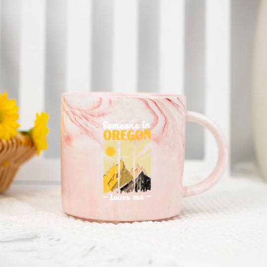 Someone In Oregon Loves Me USA America Oregonians Marble Mugs