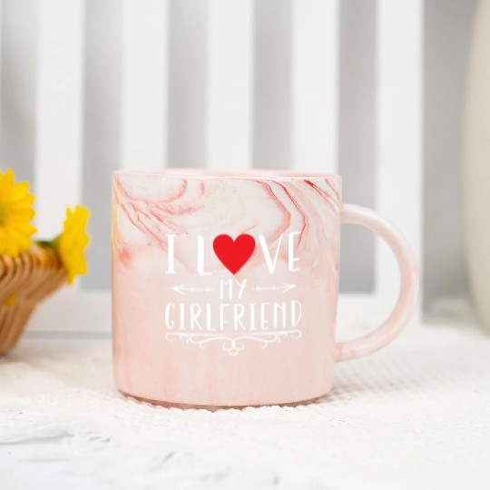 I Love My Girlfriend Marble Mugs