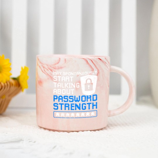 Cyber Security Funny Password Strength Marble Mugs