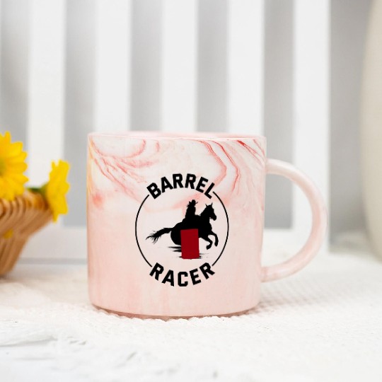 Barrel Racer Rodeo Racing Horse Riding Race Funny Marble Mugs