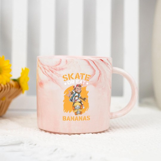 Skate Or Eat Bananas Chimpanzee Monkey Skater Marble Mugs