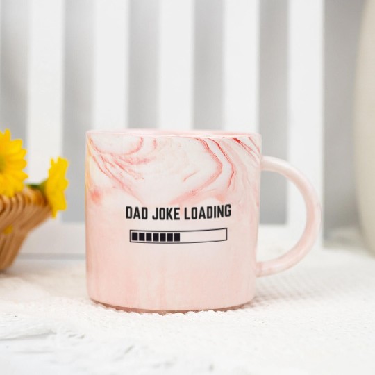 Dad Joke Loading Sticker Marble Mugs