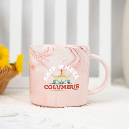 Ship Wheel Columbus Day Christopher Columbus Marble Mugs