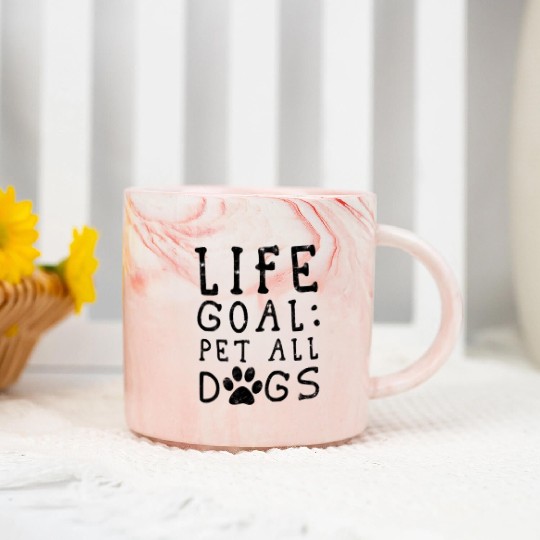 Life Goal Pet all the dogs - dog lovers Marble Mugs