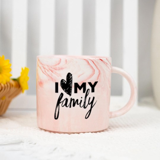 I Love My Family Marble Mugs