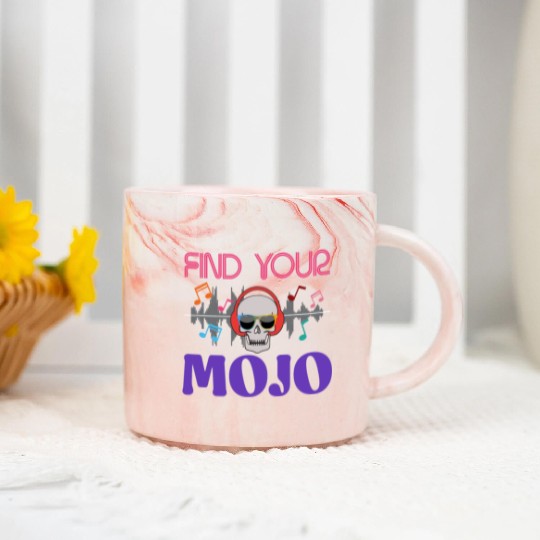 Find Your Mojo Colorful Violet Pink Retro Font Marble Mugs