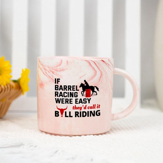 Barrel Racer Rodeo Racing Horse Riding Race Funny Marble Mugs