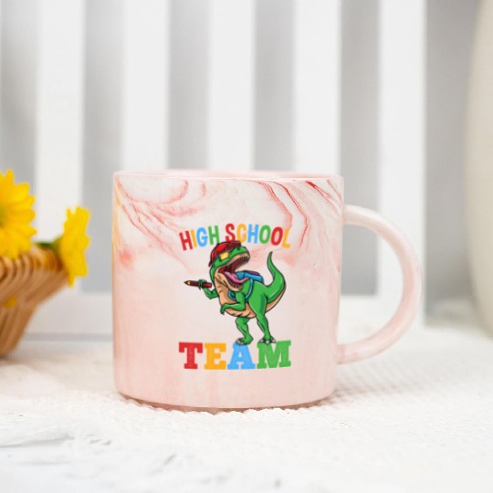 High School Team T-Rex Dinosaur Boys Marble Mugs