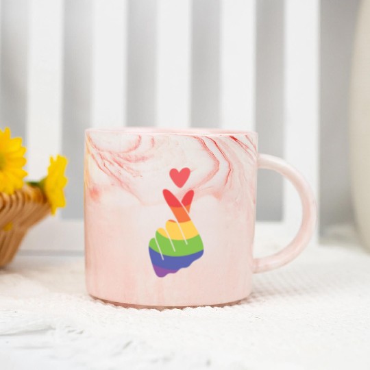 Lgbtq Gay Pride Month Rainbow Love Is Love Marble Mugs