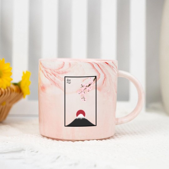 Japanese Mount Fuji Marble Mugs Premium
