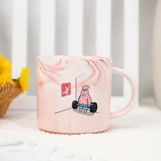 Majin Buu vs Patrick - Funny Anime Gym and Workout Marble Mugs