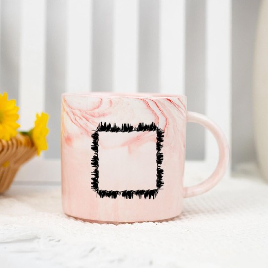 square frame grass Marble Mugs