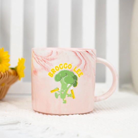 Brocco Lee Vegetable Vegetarian Vegan Broccoli Marble Mugs