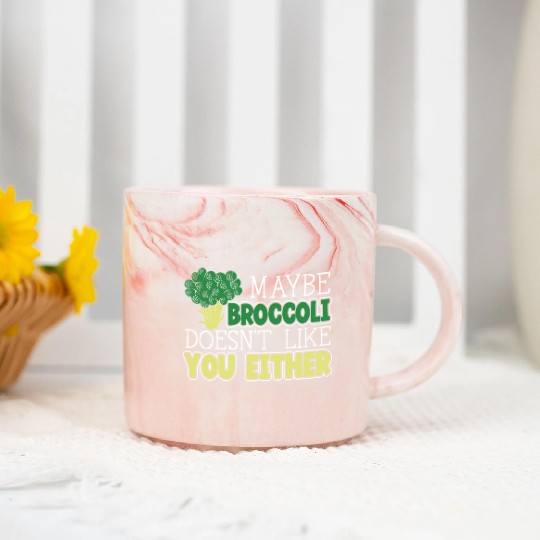 Maybe Broccoli Doesn't Like You Either Vegetable Marble Mugs