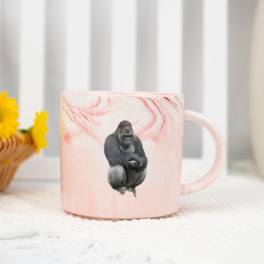 Majestic Gorilla Silhouette Design Marble Mugs
